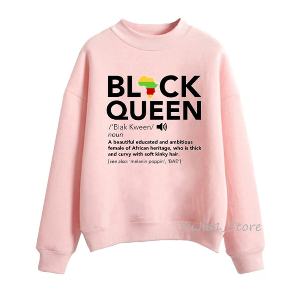 Melanin Poppin pink hoodies women clothing Beautiful black girl print sweatshirt women sweat femme sudadera mujer 2019 tops