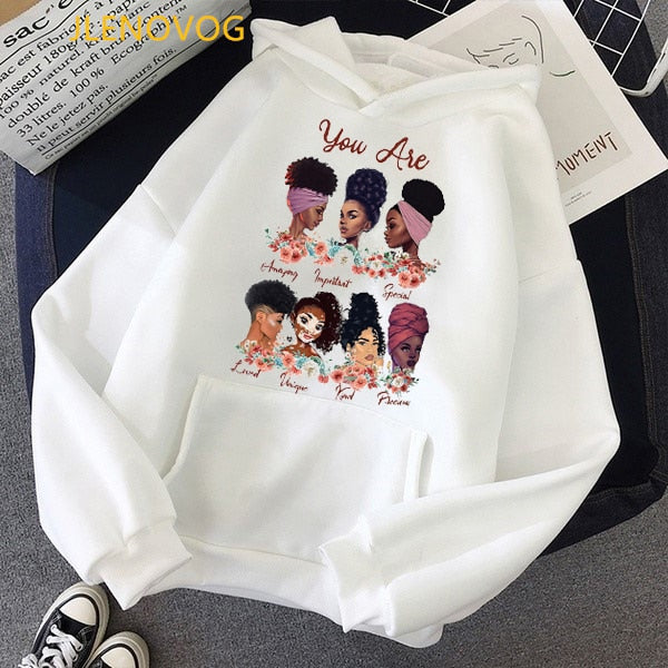 Black lives matter hoodies women cute cap sweatshirts african black girl magic hoodie lady graphic hoody winter fleece wholesale