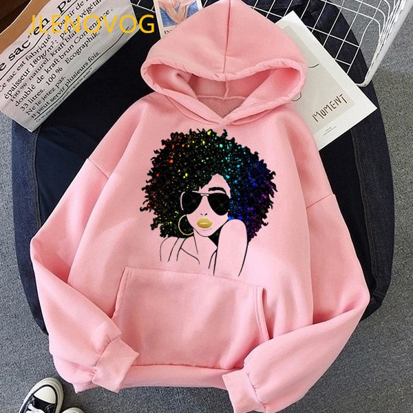 Black lives matter hoodies women cute cap sweatshirts african black girl magic hoodie lady graphic hoody winter fleece wholesale