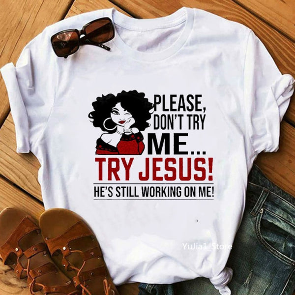 Fight Breast Cancer Black Queen Girl Print Magic T-Shirt Women Fashion Dope Educated Melanin Shirt Summer Top Female Clothes