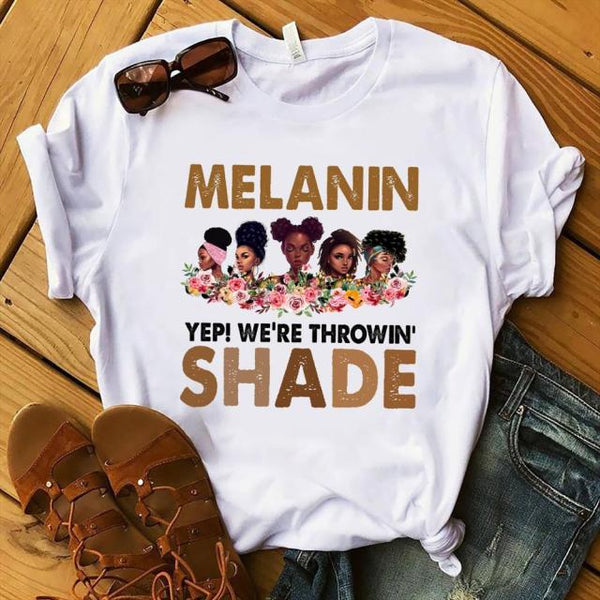 Fight Breast Cancer Black Queen Girl Print Magic T-Shirt Women Fashion Dope Educated Melanin Shirt Summer Top Female Clothes