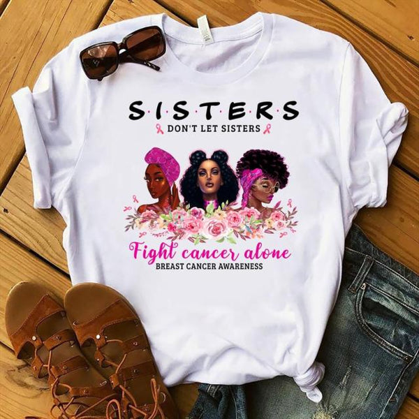 Fight Breast Cancer Black Queen Girl Print Magic T-Shirt Women Fashion Dope Educated Melanin Shirt Summer Top Female Clothes