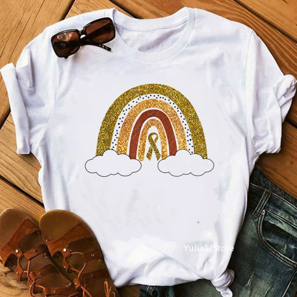 Fight Breast Cancer Black Queen Girl Print Magic T-Shirt Women Fashion Dope Educated Melanin Shirt Summer Top Female Clothes