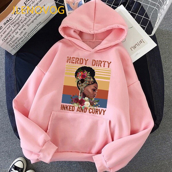 Melanin African Black Girls Hoodies Women Black Girls Magic Sweatshirt Femme Harajuku Jumper Kawaii Winter Clothes Streetwear