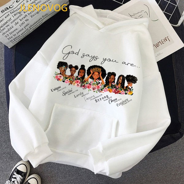 I dont have attitude 90s afro black girl magic sweatshirts women graphic top black lives matter hoodie lady hoody winter fleece