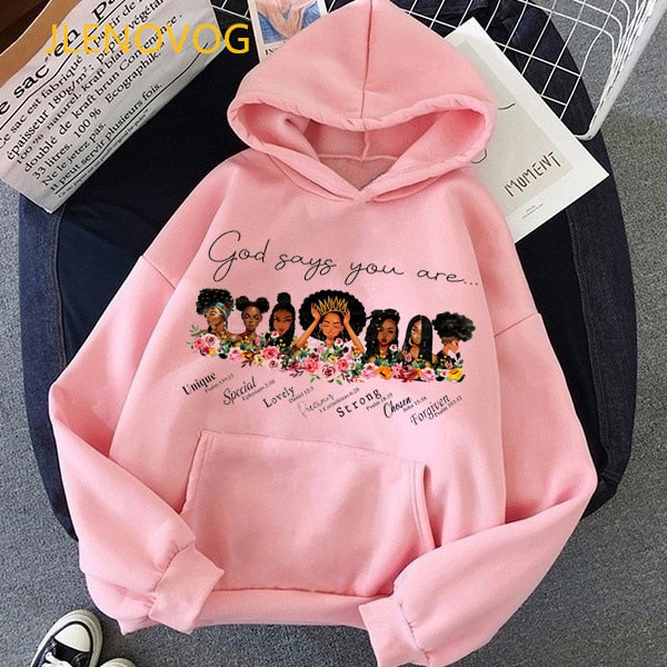 I dont have attitude 90s afro black girl magic sweatshirts women graphic top black lives matter hoodie lady hoody winter fleece