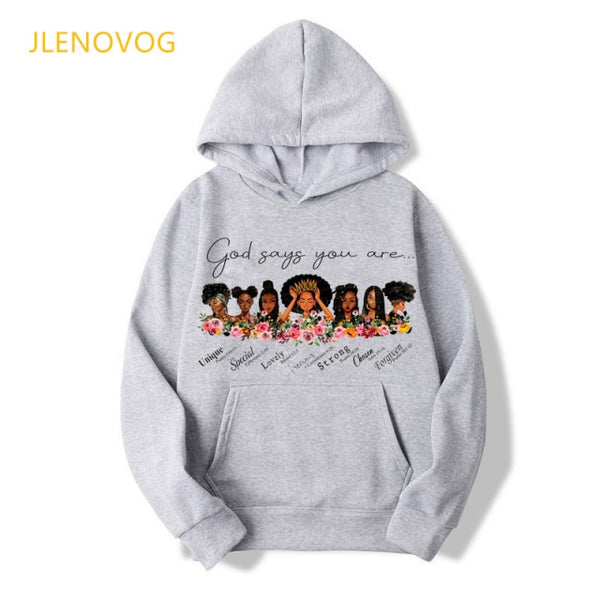 I dont have attitude 90s afro black girl magic sweatshirts women graphic top black lives matter hoodie lady hoody winter fleece