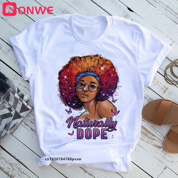 Beautiful African Lady Women T-shirt Girl Sisters Black Lives Matter Funny 90S Print Tops Tee,Drop Ship