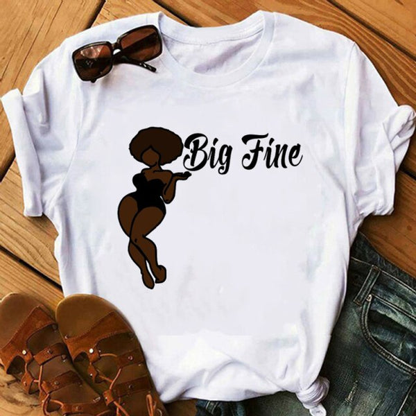 Melanin Poppin African American Black Girl Magic T Shirt Female BLM Graphic Tees Women Letter Print T-shirt Streetwear Top