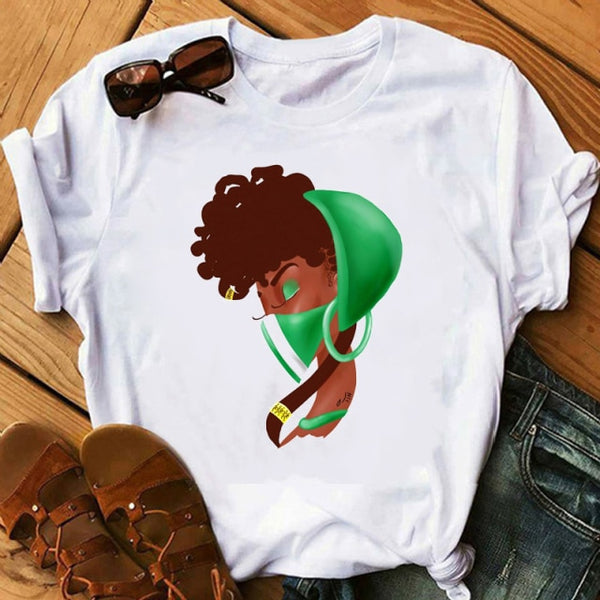 Melanin Poppin African American Black Girl Magic T Shirt Female BLM Graphic Tees Women Letter Print T-shirt Streetwear Top