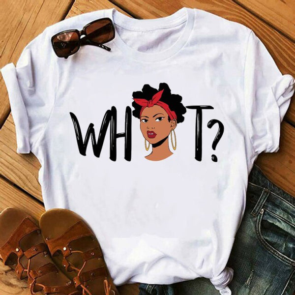 Melanin Poppin African American Black Girl Magic T Shirt Female BLM Graphic Tees Women Letter Print T-shirt Streetwear Top