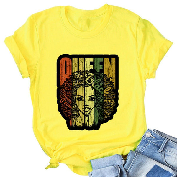 A CHILD OF GOD A WOMANOF FAITH woman tshirt yellow ladies clothes African black girl history month female Tshirt melanin T shirt