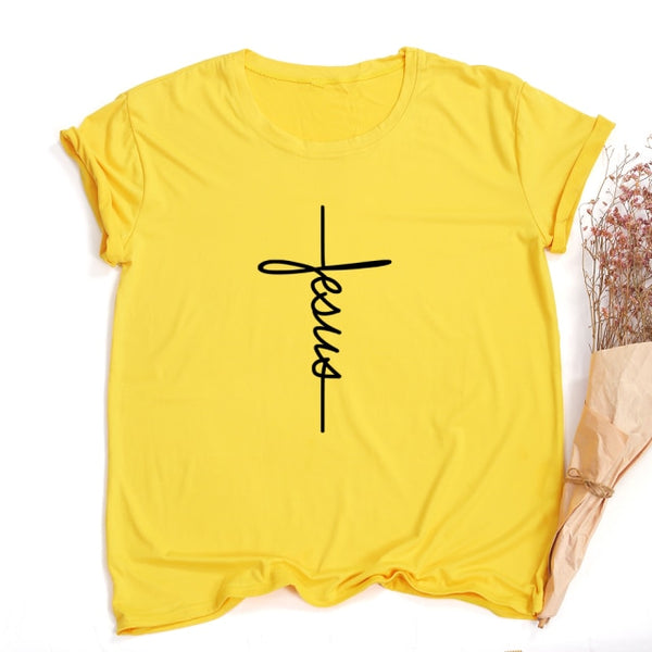 Faith Tshirt Cross Jesus Tees Tops Christian Shirt Women Fashion Tshirt Baptism Church Bride Esthetic Tumblr T Shirt