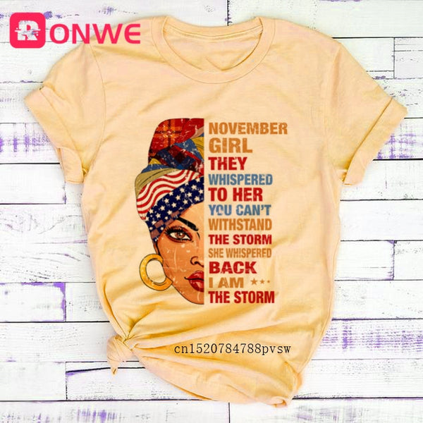 Beauty African Lady Women T shirt African Black Girl History Month Female T-shirt Melanin Tee Shirt,Drop Ship