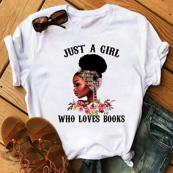 Maycaur Women Beautiful African White Funny Print T Shirt Girl Black Queen Harajuku Ulzzang Kawaii 90s Short Sleeves Clothes