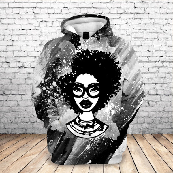 2020 Beautiful Afro Lady Graphic Hoodies Black Girl Rock Jackets Hooded Sweatshirt Women Streetwear Pullovers Hoodies Drop Ship