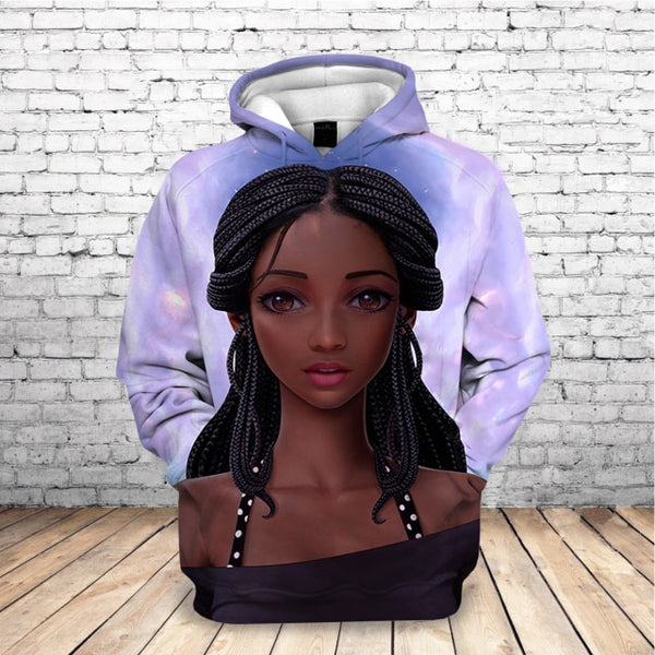 2020 Beautiful Afro Lady Graphic Hoodies Black Girl Rock Jackets Hooded Sweatshirt Women Streetwear Pullovers Hoodies Drop Ship