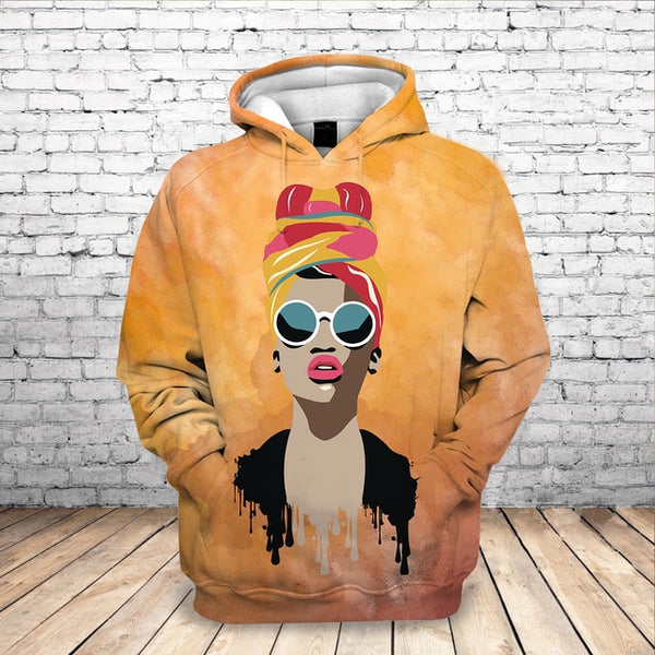 2020 Beautiful Afro Lady Graphic Hoodies Black Girl Rock Jackets Hooded Sweatshirt Women Streetwear Pullovers Hoodies Drop Ship