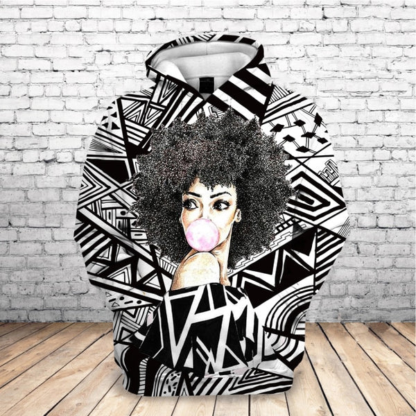 2020 Beautiful Afro Lady Graphic Hoodies Black Girl Rock Jackets Hooded Sweatshirt Women Streetwear Pullovers Hoodies Drop Ship