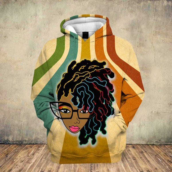 2020 Beautiful Afro Lady Graphic Hoodies Black Girl Rock Jackets Hooded Sweatshirt Women Streetwear Pullovers Hoodies Drop Ship