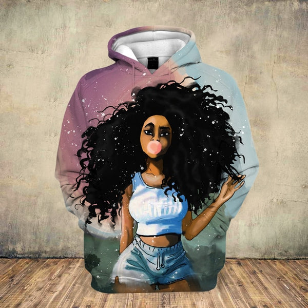 2020 Beautiful Afro Lady Graphic Hoodies Black Girl Rock Jackets Hooded Sweatshirt Women Streetwear Pullovers Hoodies Drop Ship