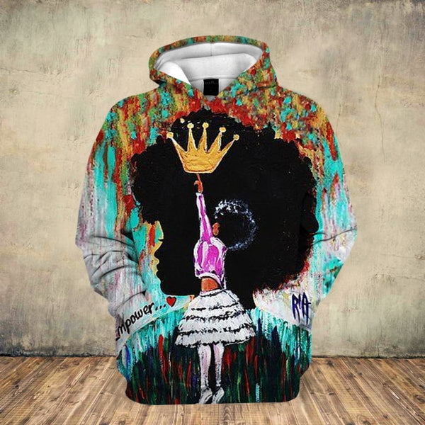 2020 Beautiful Afro Lady Graphic Hoodies Black Girl Rock Jackets Hooded Sweatshirt Women Streetwear Pullovers Hoodies Drop Ship