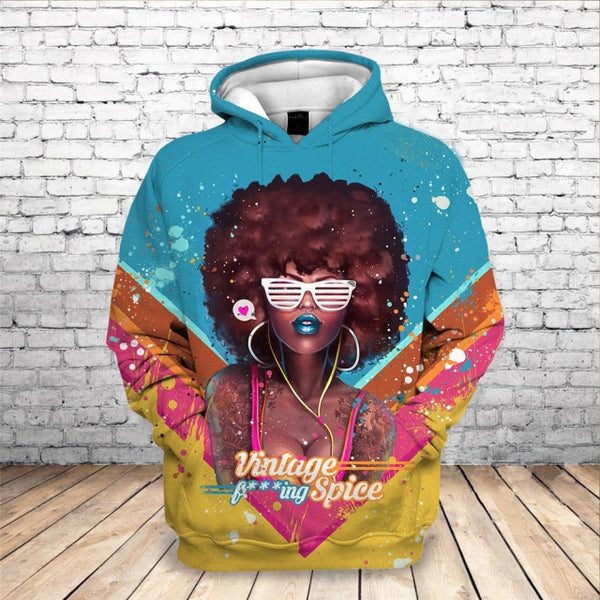 2020 Beautiful Afro Lady Graphic Hoodies Black Girl Rock Jackets Hooded Sweatshirt Women Streetwear Pullovers Hoodies Drop Ship