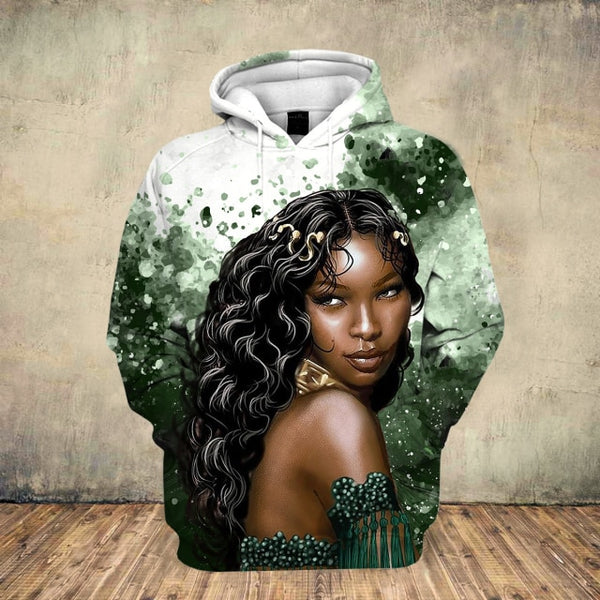 2020 Beautiful Afro Lady Graphic Hoodies Black Girl Rock Jackets Hooded Sweatshirt Women Streetwear Pullovers Hoodies Drop Ship