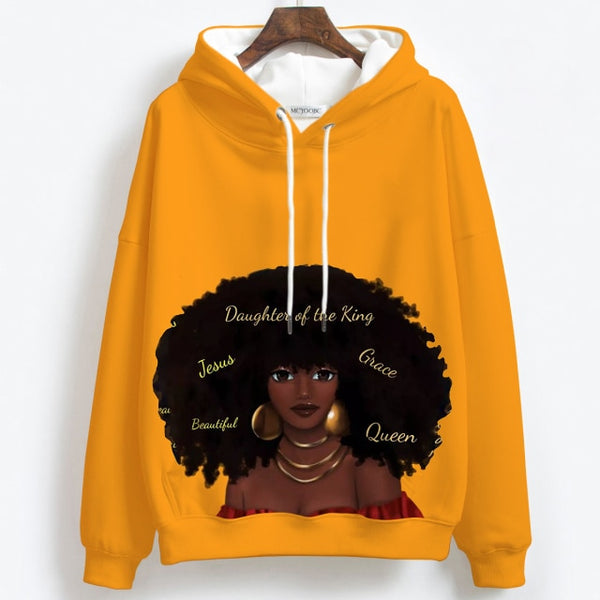 2020 Beautiful Afro Lady Graphic Hoodies Black Girl Rock Jackets Hooded Sweatshirt Women Streetwear Pullovers Hoodies Drop Ship