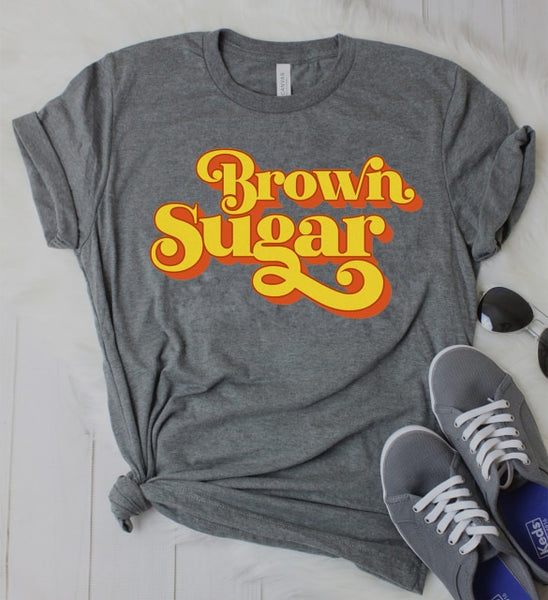 Women Brown Sugar T-Shirt Black Pride Shirt Melanin Black Queen Shirt Afro Girl Tees Vintage Graphic Tees Casual Tops