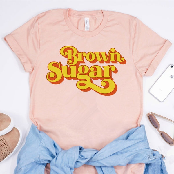 Women Brown Sugar T-Shirt Black Pride Shirt Melanin Black Queen Shirt Afro Girl Tees Vintage Graphic Tees Casual Tops