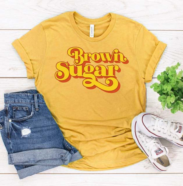 Women Brown Sugar T-Shirt Black Pride Shirt Melanin Black Queen Shirt Afro Girl Tees Vintage Graphic Tees Casual Tops