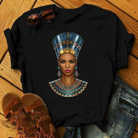 Black Queen Harajuku Female Short Sleeve Clothes Summer Beautiful African Melanin Black Girl Print Women T shirt,Drop Ship