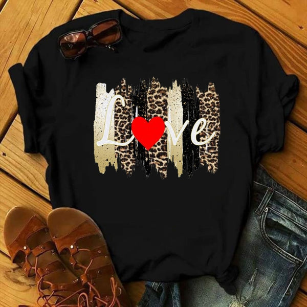 ZOGANKI Faith Hope Love  Casual T-shirt Women T Shirt Summer Casual Short Sleeve Harajuku Tops New Graphic Woman Tees Black Tops