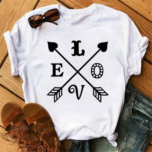 ZOGANKI Faith Hope Love  Casual T-shirt Women T Shirt Summer Casual Short Sleeve Harajuku Tops New Graphic Woman Tees Black Tops