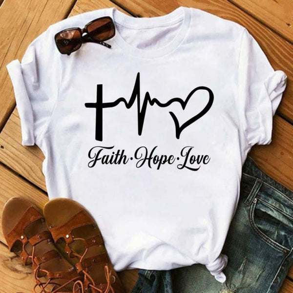 WVIOCE  Funny Love Heart Casual Women T-shirt Summer Short Sleeve Harajuku Female Tops New Graphic Girl Black Tops 27933