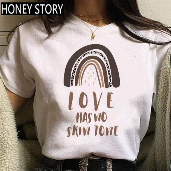 FIXSYS Kawaii Melanin T Shirt Women Funny Black African Curly Hair Girl Graphic Tees Cartoon T-shirt Aesthetic Tshirt