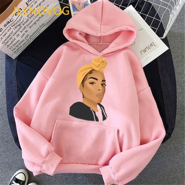 Fashion black girl magic hoodies women melanin poppin sweatshirt women BLM velcet thick wning coat winter autumn clothes