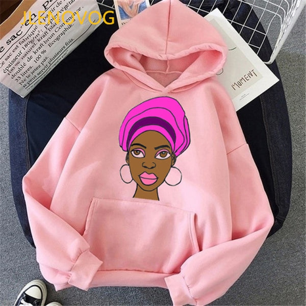 Fashion black girl magic hoodies women melanin poppin sweatshirt women BLM velcet thick wning coat winter autumn clothes