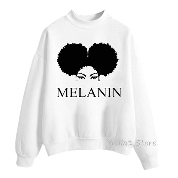 new arrival 2021 Melanin Poppin hoodies women clothing Beautiful black curly hairs girl printed sweatshirt women sudadera mujer