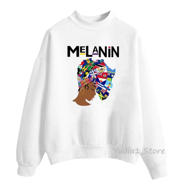 new arrival 2021 Melanin Poppin hoodies women clothing Beautiful black curly hairs girl printed sweatshirt women sudadera mujer