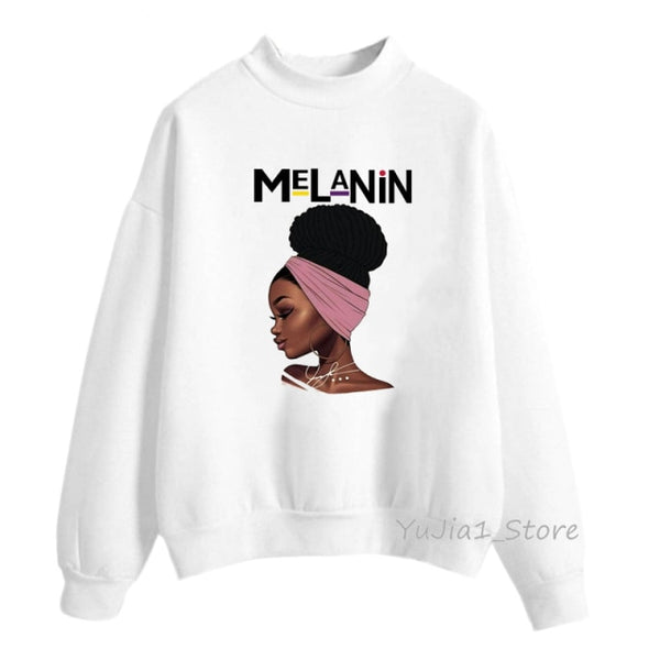 new arrival 2021 Melanin Poppin hoodies women clothing Beautiful black curly hairs girl printed sweatshirt women sudadera mujer