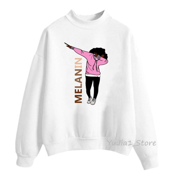 new arrival 2021 Melanin Poppin hoodies women clothing Beautiful black curly hairs girl printed sweatshirt women sudadera mujer