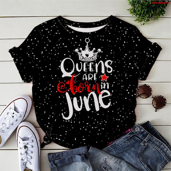 Women 2020 T-shirts Queens Women 3d Summer Shirt Ladies Womens T-shirts Top T Graphic Black Girls 3d Female Tee T-Shirt Mujer