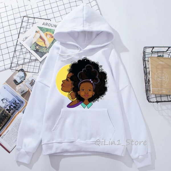 Melanin Poppin hat sweatshirt women black girls printed funny hoodies women Streetwear femme cute feminist hoodie oversize