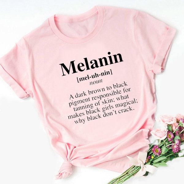 ZOGANKIN Cartoon T-shirt Kawaii Melanin Shirts Women Black African Curly Hair Girl Lips Graphic Tops Aesthetic Clothes