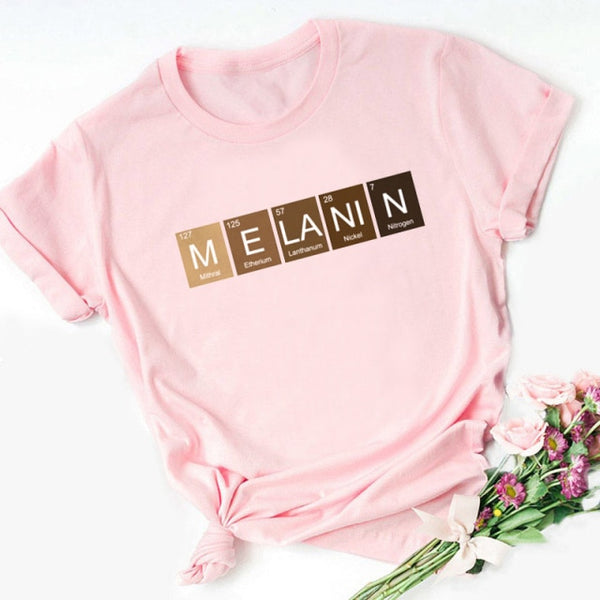 ZOGANKIN Cartoon T-shirt Kawaii Melanin Shirts Women Black African Curly Hair Girl Lips Graphic Tops Aesthetic Clothes