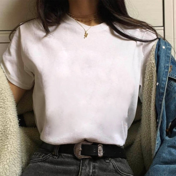 ZOGANKIN Cartoon T-shirt Kawaii Melanin Shirts Women Black African Curly Hair Girl Lips Graphic Tops Aesthetic Clothes
