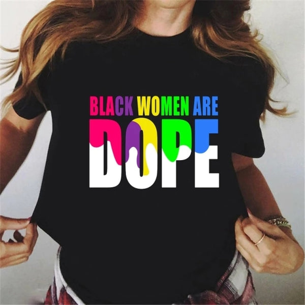 watercolor she got mad hustle and a dope soul Tshirt femme print graphic tees women melanin black girl magic t-shirt streetwear