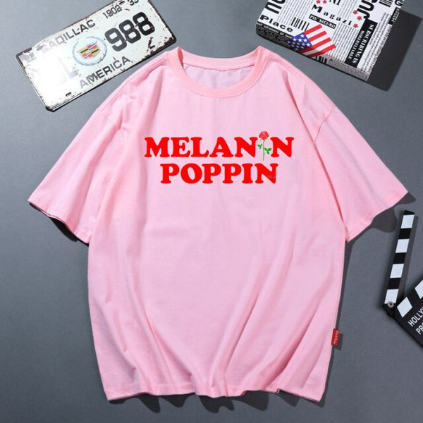 Unapologetically Dope Melanin Poppin Graphic Tshirts Women Black Girls Blowing Bubbles T Shirt Femme Female T-Shirt Streetwear